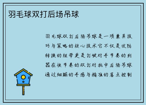 羽毛球双打后场吊球