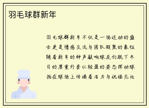 羽毛球群新年